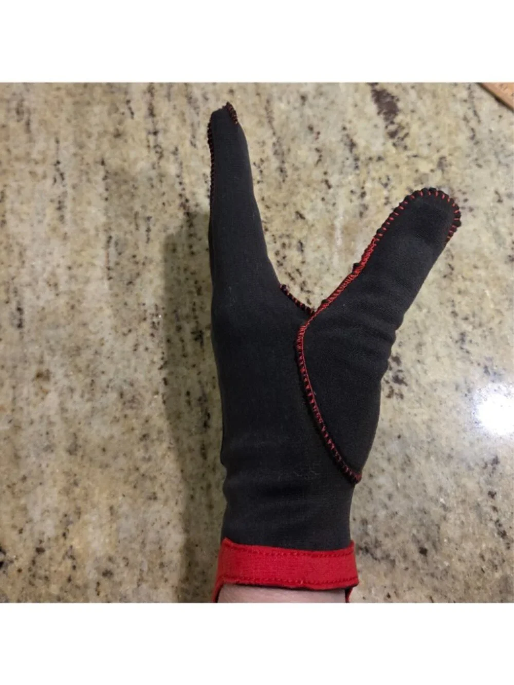 Vintage Womens Size M Gray Red Nylon Stretch Formal Gloves Shalimar